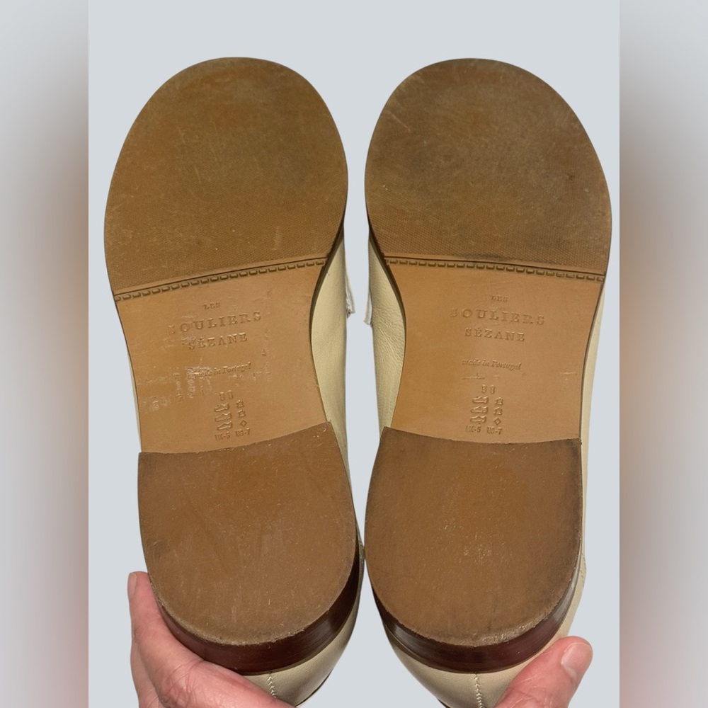 Sezane Andre Loafers Beige and Cream Size: 38 - Picture 5 of 8